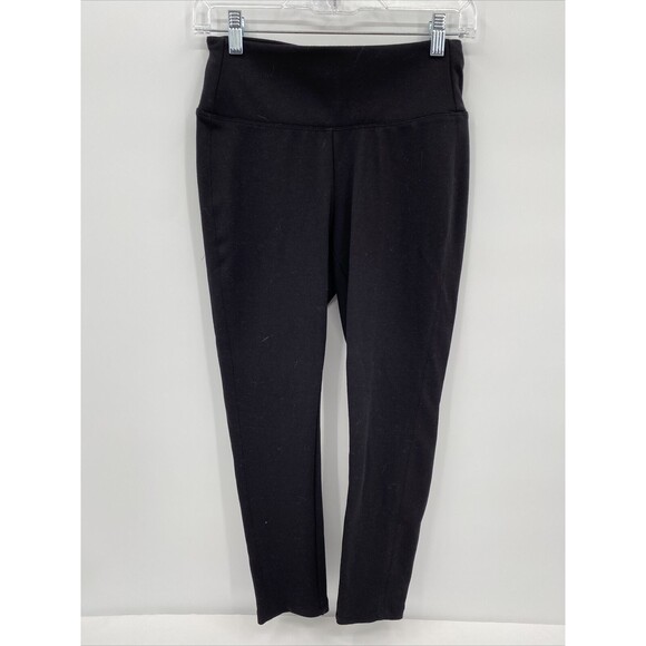 APT 9 Women's Wide Waistband Straight Leg Pull-On Dress Pants Black Petites 00 - Picture 1 of 6